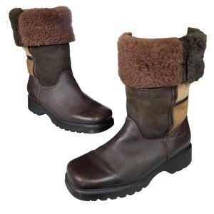 VTG la Canadienne lug sole patchwork winter boots sherpa lined size 7.5